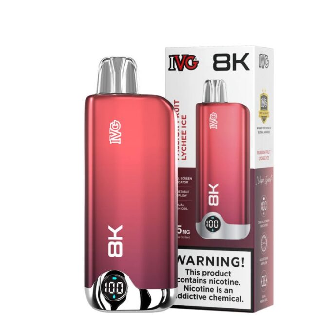 IVG Disposable Vape – Passion Fruit Lychee Ice (35mg) (8000 Puffs)