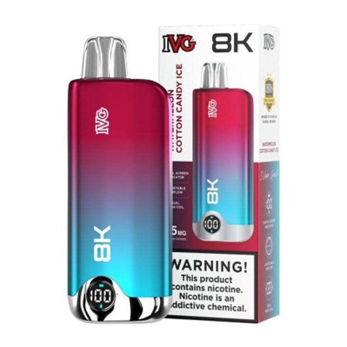 IVG Disposable Vape – Watermelon Cotton Candy Ice (35mg) (8000 Puffs)