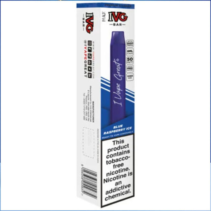 IVG Max Bar Disposable Vape – Blue Raspberry Ice (30 mg) (3000 Puffs)