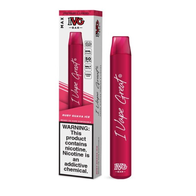 IVG Max Bar Disposable Vape – Ruby Guava Ice (30 mg) (3000 Puffs)