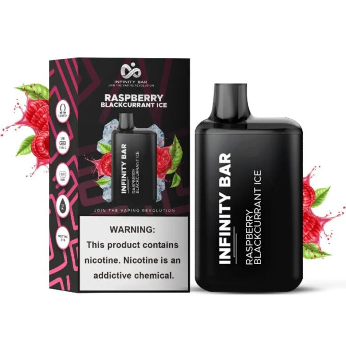 Infinity Bar Disposable Vape – Raspberry Blackcurrant Ice 35mg (5000 Puffs)