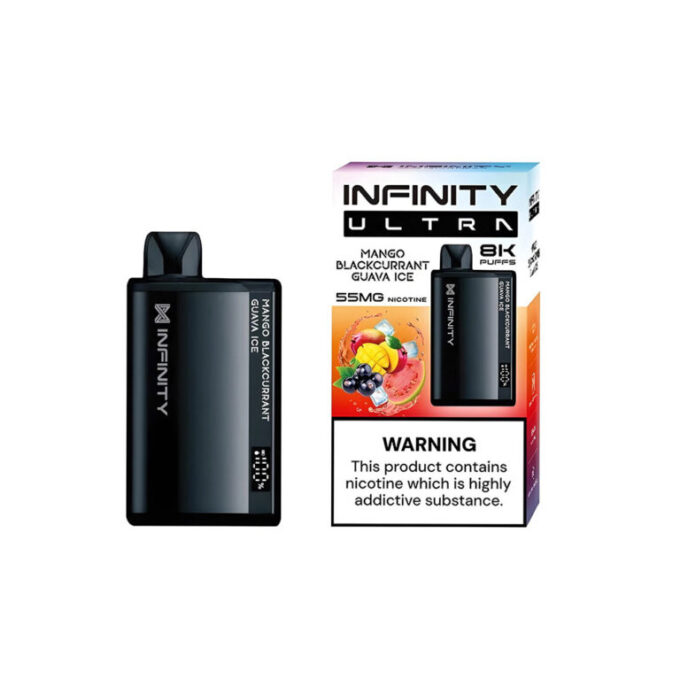 Infinity Ultra Disposable Vape – Mango Blackcurrant Guava Ice 55mg (8000 Puffs)