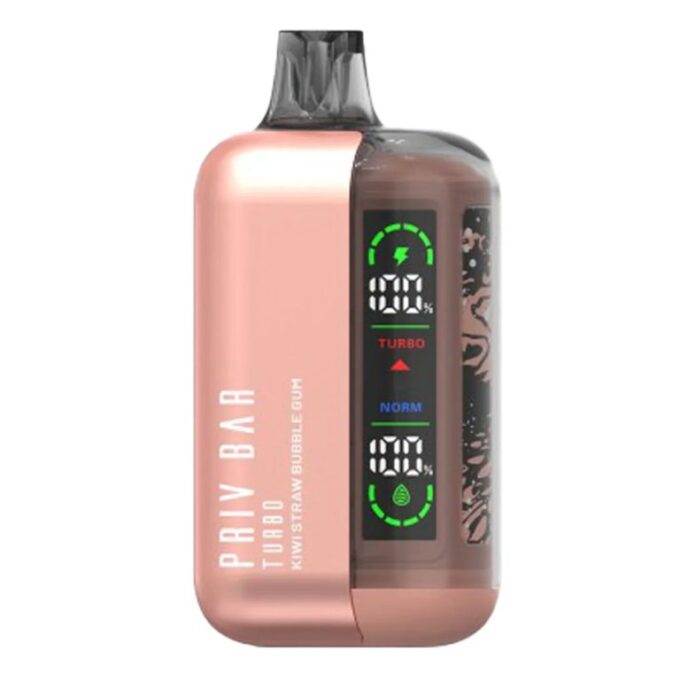 Priv Bar Turbo Disposable Vape – Kiwi Straw Bubblegum (50mg) 15000 Puffs