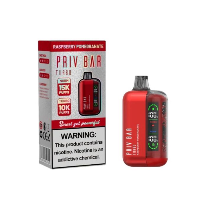 Priv Bar Turbo Disposable Vape – Raspberry Pomegranate (50mg) 15000 Puffs