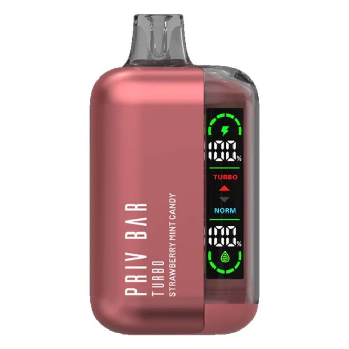 Priv Bar Turbo Disposable Vape – Strawberry Mint Candy (50mg) 15000 Puffs