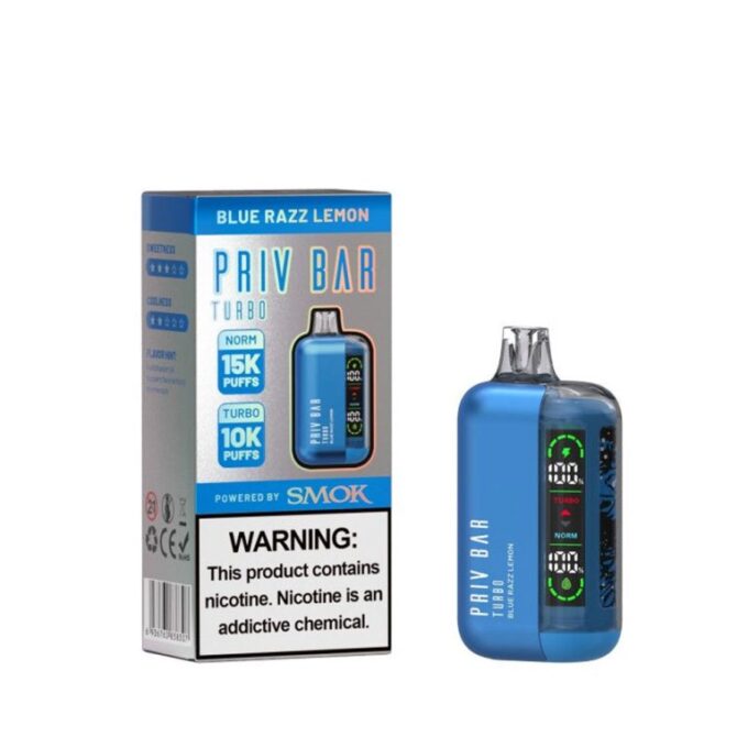 Priv Bar Turbo Disposable Vape – Blue Razz Lemon (50mg) 15000 Puffs