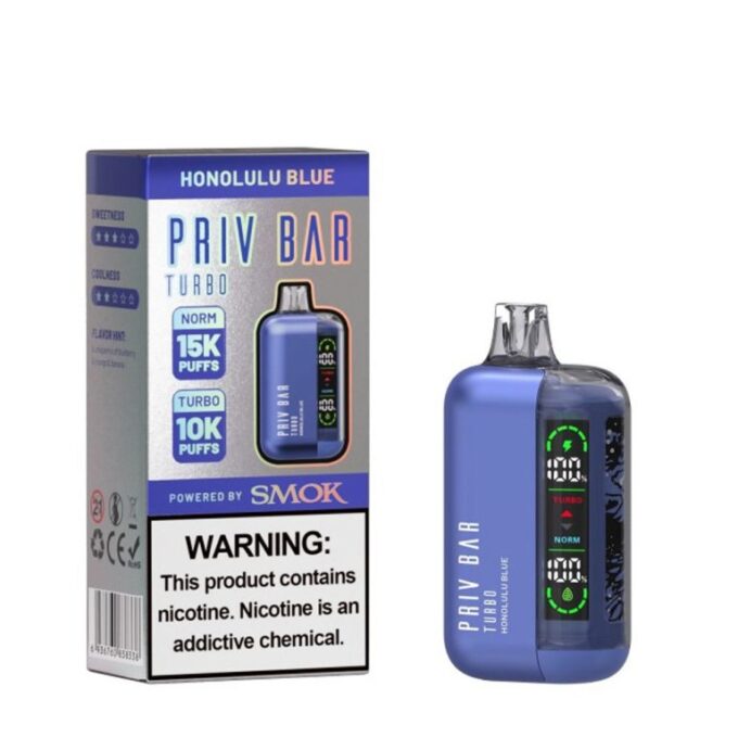 Priv Bar Turbo Disposable Vape – Honolulu Blue (50mg) 15000 Puffs