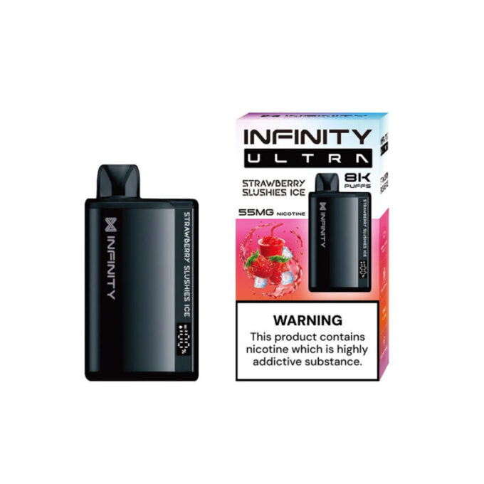 Infinity Ultra Disposable Vape – Strawberry Slushies Ice 55mg (8000 Puffs)